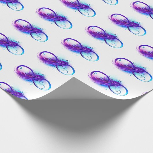 Infinity with Purple Feather Geschenkpapier (Ecke)
