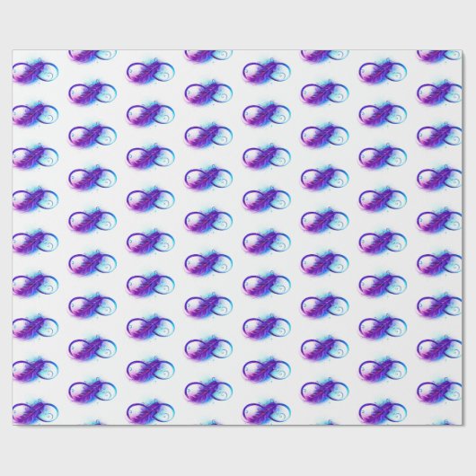 Infinity with Purple Feather Geschenkpapier (Flach)