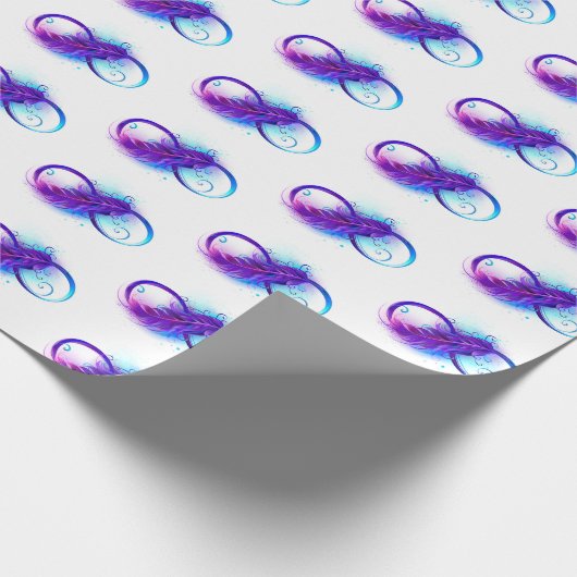Infinity with Purple Feather Geschenkpapier (Ecke)