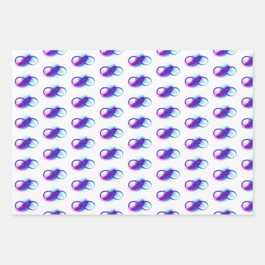 Infinity with Purple Feather Geschenkpapier Set (Vorderseite 2)