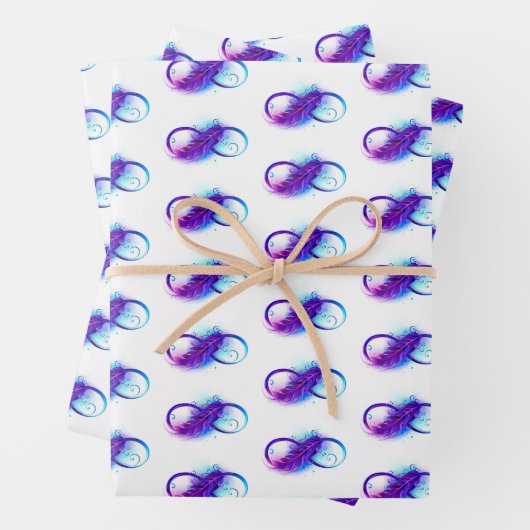 Infinity with Purple Feather Geschenkpapier Set (Beispiel)