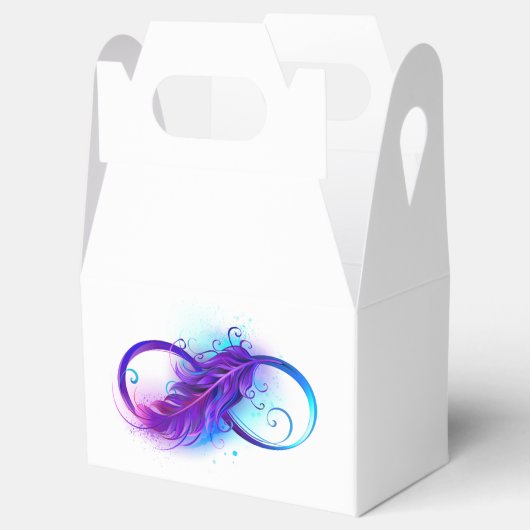 Infinity with Purple Feather Geschenkschachtel (Geöffnet)