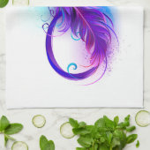 Infinity with Purple Feather Geschirrtuch (Gefaltet)