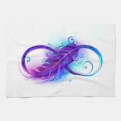 Infinity with Purple Feather Geschirrtuch (Horizontal)