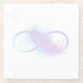 Infinity with Purple Feather Glasuntersetzer (Rückseite)