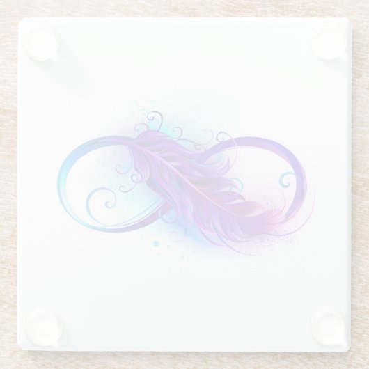 Infinity with Purple Feather Glasuntersetzer (Rückseite)