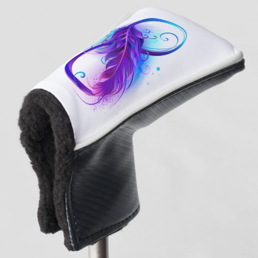Infinity with Purple Feather Golf Headcover (3/4 Vorderseite)