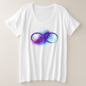 Infinity with Purple Feather Große Größe T-Shirt (Design vorne)