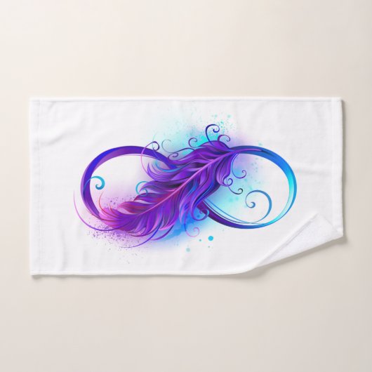 Infinity with Purple Feather Handtuch (Handtuch)
