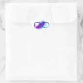 Infinity with Purple Feather Herz-Aufkleber (Tasche)
