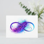 Infinity with Purple Feather Hinweiskarte (Stehend Vorderseite)