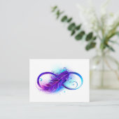 Infinity with Purple Feather Hinweiskarte (Stehend Vorderseite)