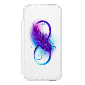 Infinity with Purple Feather Incipio iPhone Geldbeutel-Hülle (Folio Vorderseite)