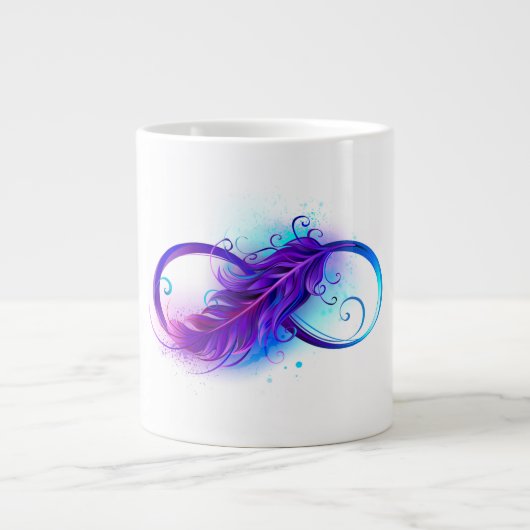 Infinity with Purple Feather Jumbo-Tasse (Vorderseite)