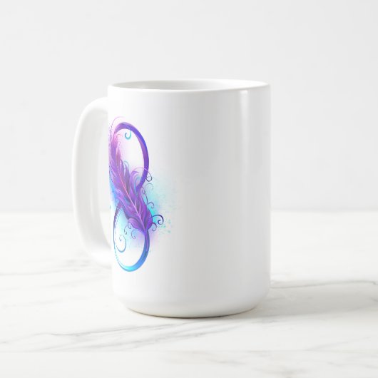 Infinity with Purple Feather Kaffeetasse (Vorderseite Links)