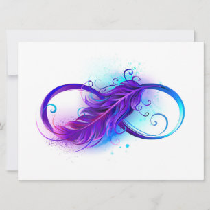 Infinity with Purple Feather Karte