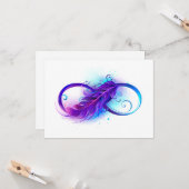 Infinity with Purple Feather Karte (Vorderseite/Rückseite Beispiel)
