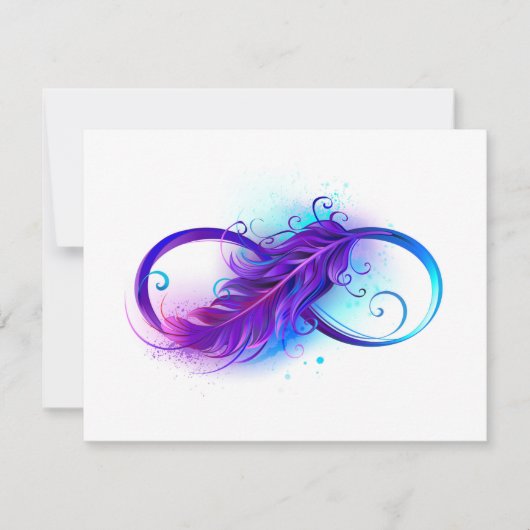Infinity with Purple Feather Karte (Vorderseite)