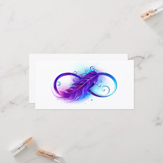 Infinity with Purple Feather Karte (Vorderseite/Rückseite Beispiel)