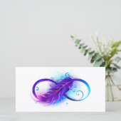 Infinity with Purple Feather Karte (Stehend Vorderseite)