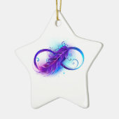 Infinity with Purple Feather Keramik Ornament (Links)