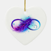 Infinity with Purple Feather Keramik Ornament (Hinten)