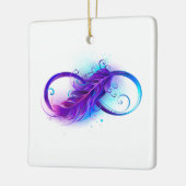 Infinity with Purple Feather Keramikornament (Links)