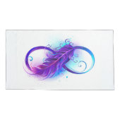 Infinity with Purple Feather Kissenbezug (Rückseite-Links)