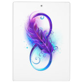 Infinity with Purple Feather Klemmbrett (Rückseite)