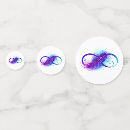 Infinity with Purple Feather Konfetti (Rückseiten)