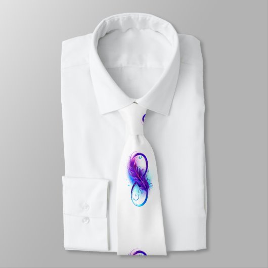 Infinity with Purple Feather Krawatte (Gebunden)