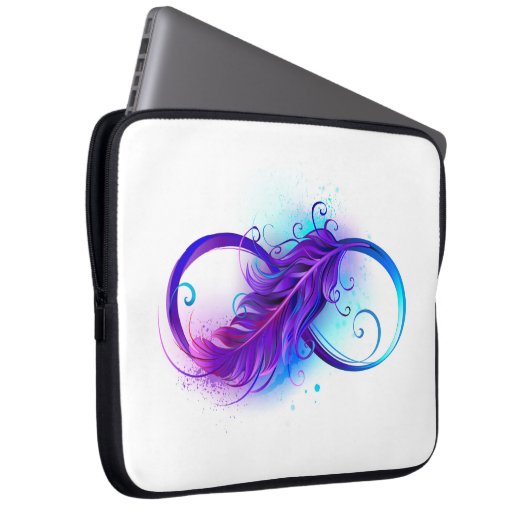 Infinity with Purple Feather Laptopschutzhülle (Vorne Rechts)