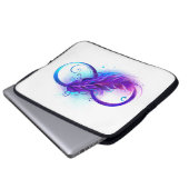 Infinity with Purple Feather Laptopschutzhülle (Vorne Knopf)