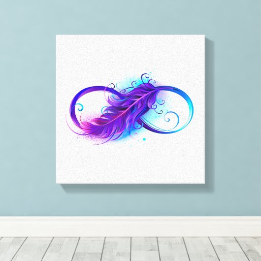 Infinity with Purple Feather Leinwanddruck (Insitu (Holzboden))