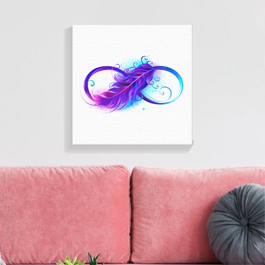 Infinity with Purple Feather Leinwanddruck (Insitu (Wohnzimmer))