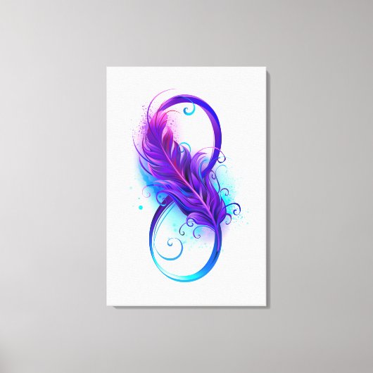 Infinity with Purple Feather Leinwanddruck (Vorderseite)