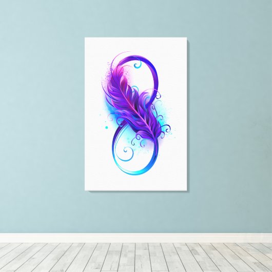Infinity with Purple Feather Leinwanddruck (Insitu (Holzboden))