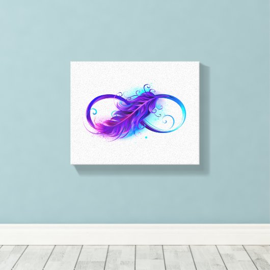Infinity with Purple Feather Leinwanddruck (Insitu (Holzboden))