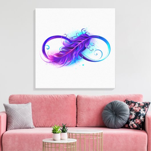 Infinity with Purple Feather Leinwanddruck (Insitu (Wohnzimmer))