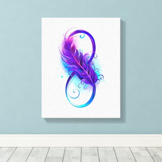 Infinity with Purple Feather Leinwanddruck (Insitu (Holzboden))