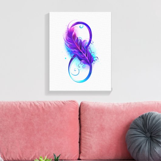 Infinity with Purple Feather Leinwanddruck (Insitu (Wohnzimmer))