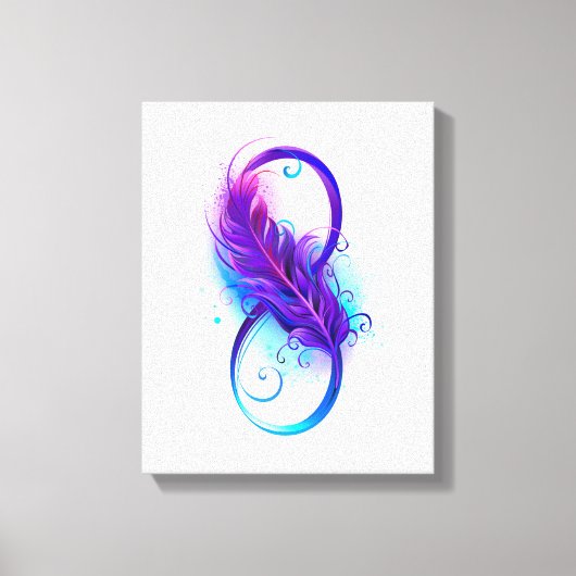 Infinity with Purple Feather Leinwanddruck (Vorderseite)