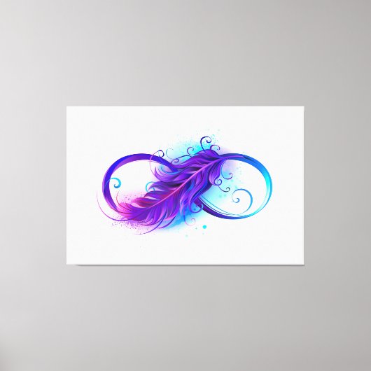 Infinity with Purple Feather Leinwanddruck (Vorderseite)