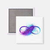 Infinity with Purple Feather Magnet (Vorderseite/Rückseite)