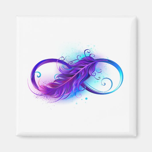 Infinity with Purple Feather Magnet (Vorne)