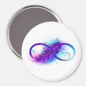 Infinity with Purple Feather Magnet (Vorderseite/Rückseite)