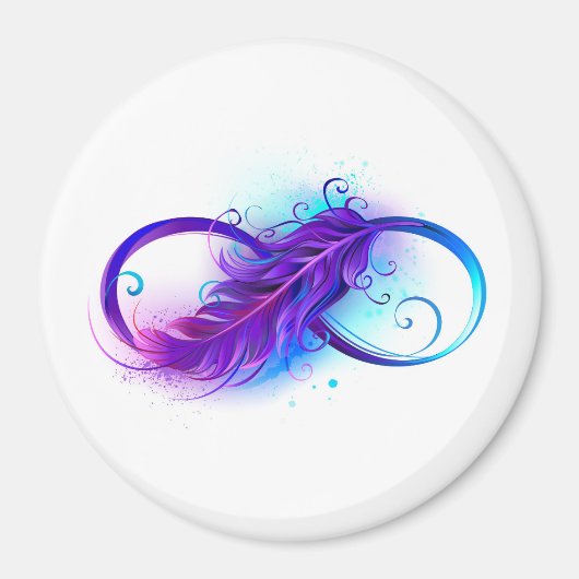 Infinity with Purple Feather Magnet (Vorne)