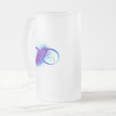 Infinity with Purple Feather Mattglas Bierglas (Vorderseite Links)