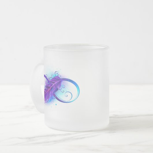 Infinity with Purple Feather Mattglastasse (Vorderseite Links)