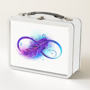 Infinity with Purple Feather Metall Brotdose